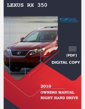 LEXUS RX-350 2010 OWNERS MANUAL IN ENGLISH